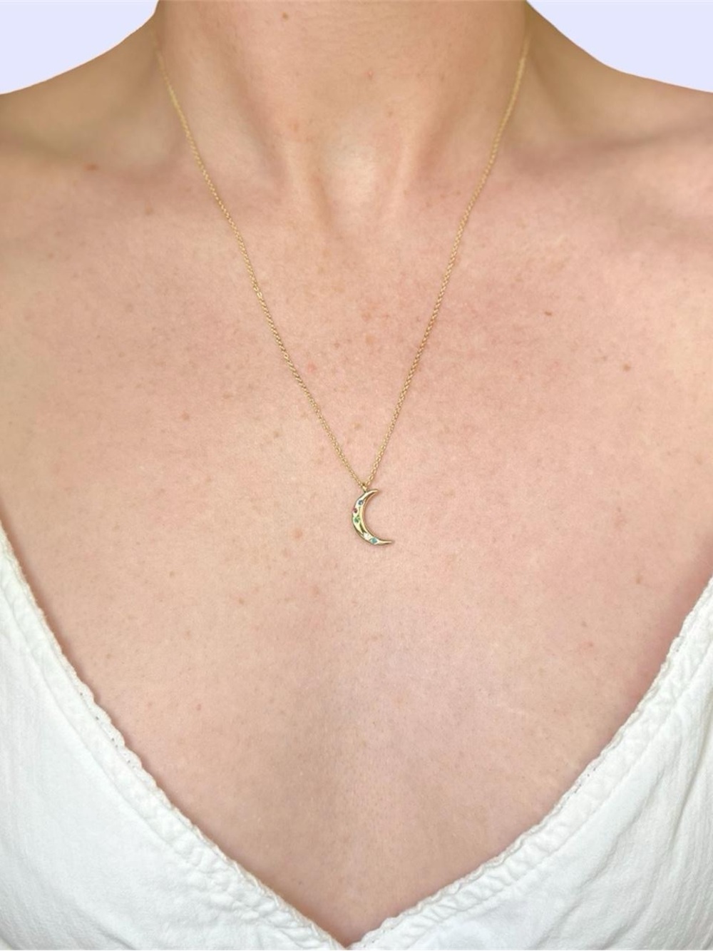 14k Gold Filled Crescent Moon Pendant Necklace